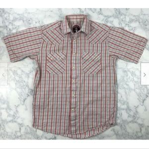 Double S Men's Shirt Western Snap-Front Plaid